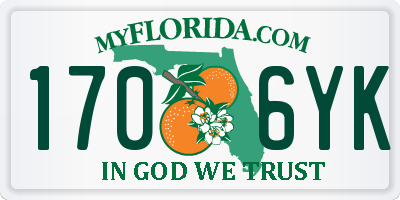 FL license plate 1706YK