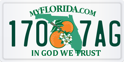 FL license plate 1707AG