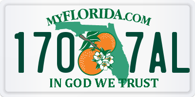 FL license plate 1707AL