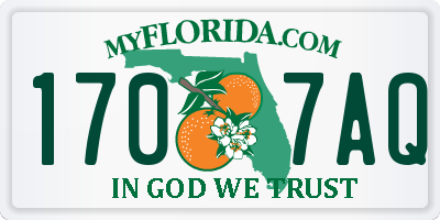 FL license plate 1707AQ