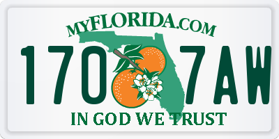 FL license plate 1707AW