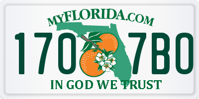 FL license plate 1707BO