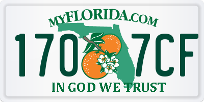 FL license plate 1707CF