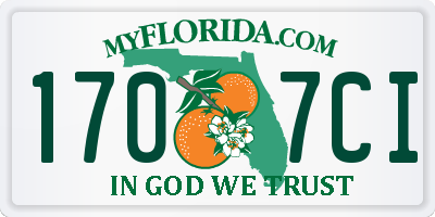 FL license plate 1707CI