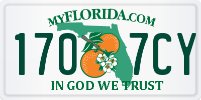 FL license plate 1707CY