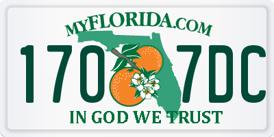 FL license plate 1707DC