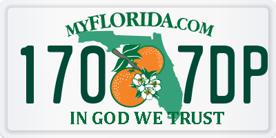 FL license plate 1707DP