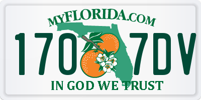 FL license plate 1707DV