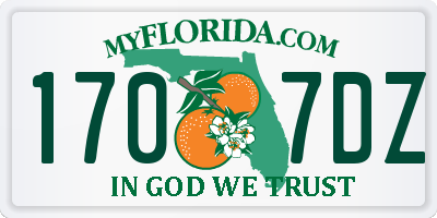 FL license plate 1707DZ