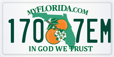 FL license plate 1707EM