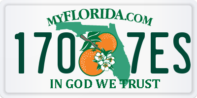 FL license plate 1707ES