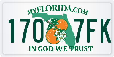 FL license plate 1707FK