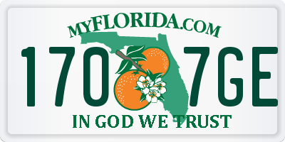 FL license plate 1707GE