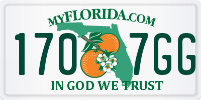 FL license plate 1707GG