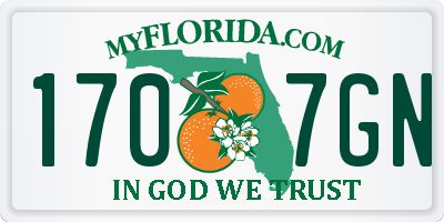 FL license plate 1707GN