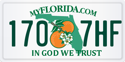 FL license plate 1707HF