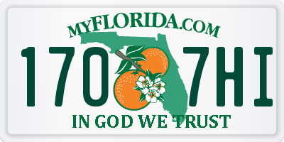 FL license plate 1707HI