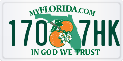 FL license plate 1707HK