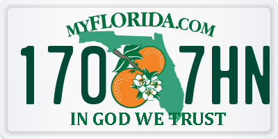 FL license plate 1707HN