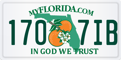 FL license plate 1707IB