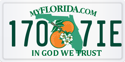 FL license plate 1707IE