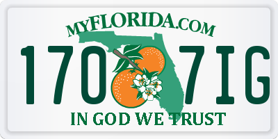 FL license plate 1707IG