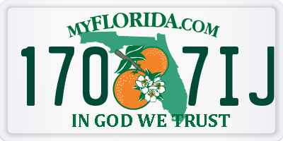 FL license plate 1707IJ