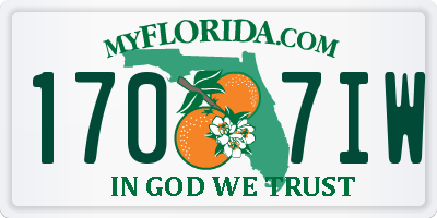 FL license plate 1707IW