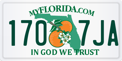 FL license plate 1707JA