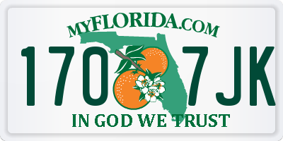 FL license plate 1707JK