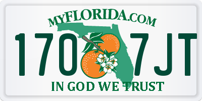 FL license plate 1707JT