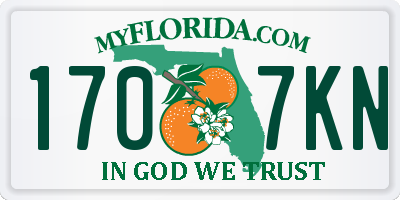 FL license plate 1707KN