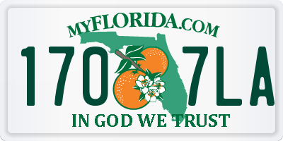 FL license plate 1707LA