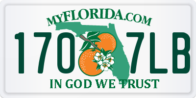FL license plate 1707LB