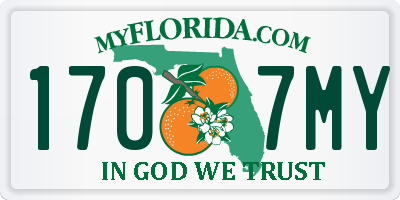FL license plate 1707MY
