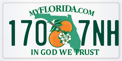FL license plate 1707NH