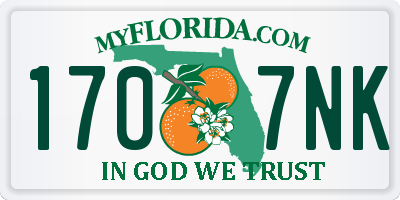 FL license plate 1707NK