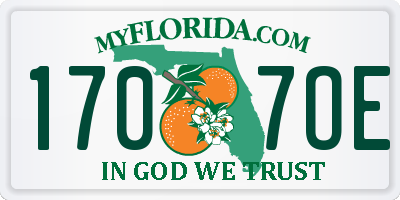 FL license plate 1707OE