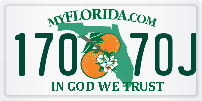 FL license plate 1707OJ