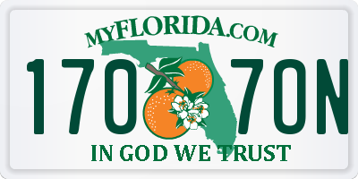FL license plate 1707ON