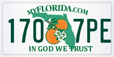 FL license plate 1707PE