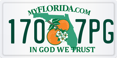 FL license plate 1707PG