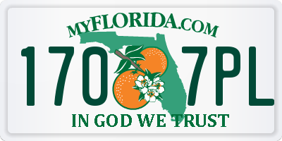 FL license plate 1707PL