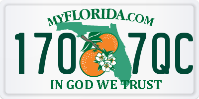 FL license plate 1707QC