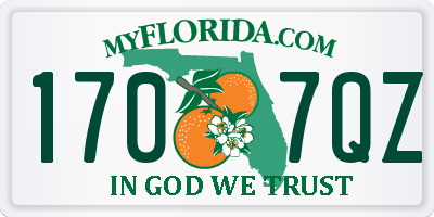 FL license plate 1707QZ