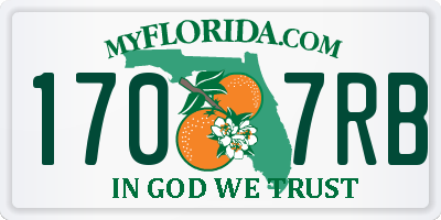 FL license plate 1707RB