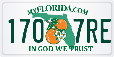 FL license plate 1707RE