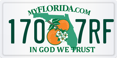 FL license plate 1707RF
