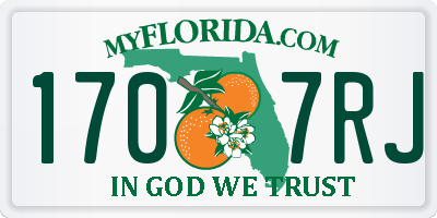 FL license plate 1707RJ