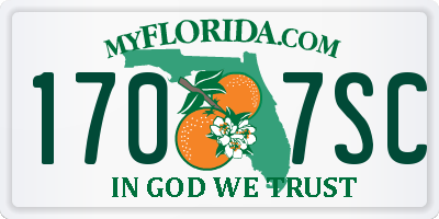 FL license plate 1707SC